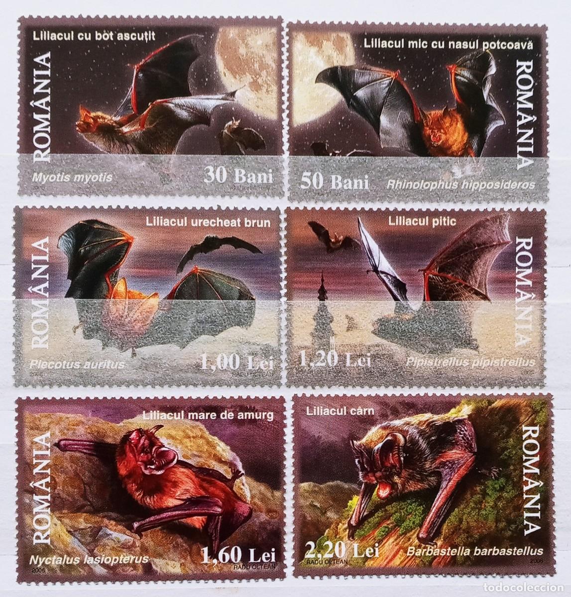 Sellos: RUMANIA IVERT 5130/35 NUEVOS ** SERIE FAUNA MURCIELAGOS A&Ntilde;O 2006