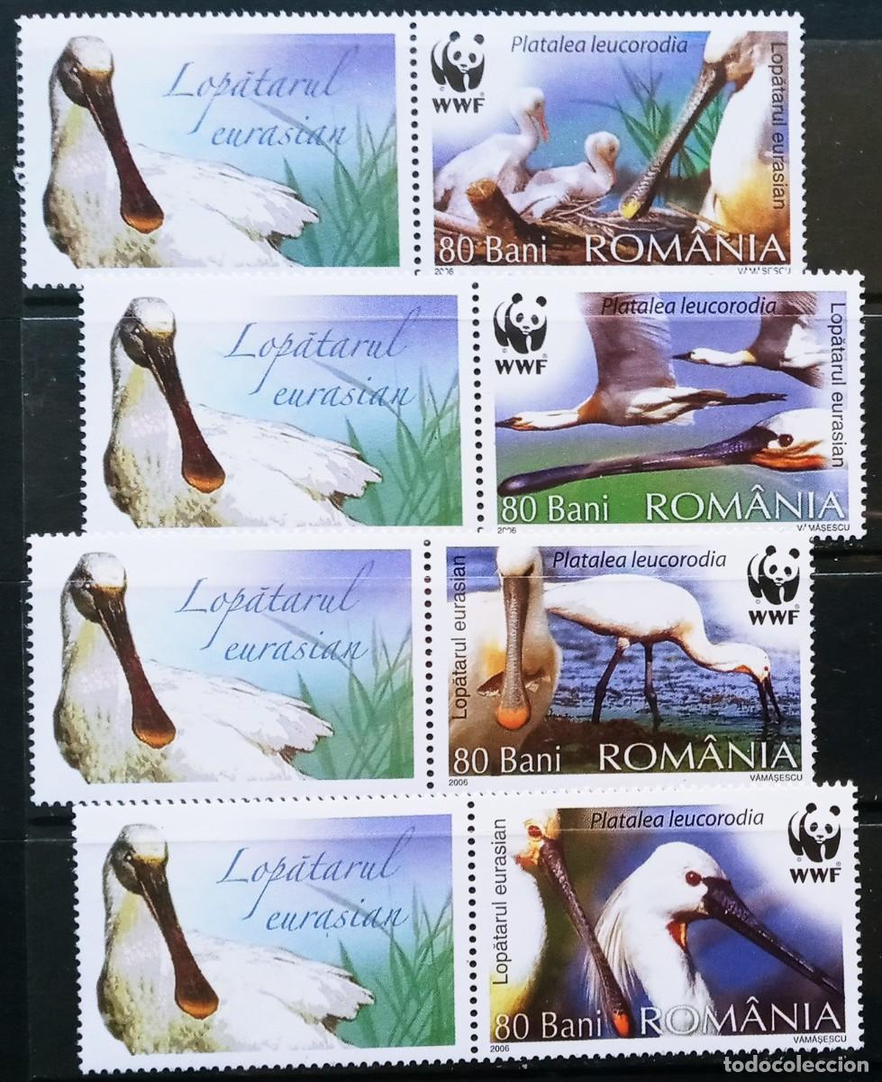 Sellos: RUMANIA IVERT 5154/57 NUEVOS ** SERIE FAUNA PAJAROS ESPATULAS BLANCAS A&Ntilde;O 2006