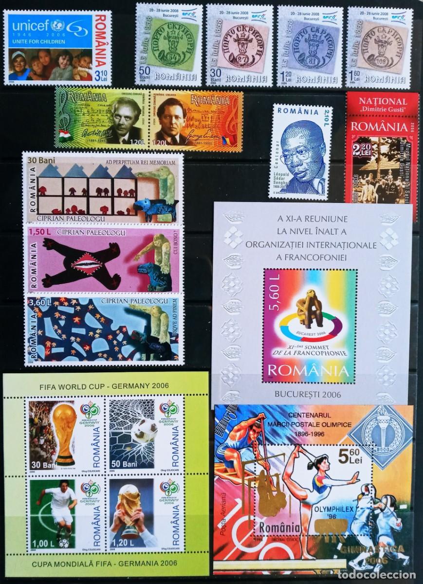 Sellos: RUMANIA IVERT LOTE 12 SELLOS + 3 HOJA BLOQUE SERIES COMPLETAS A&Ntilde;O 2006 NUEVOS ** LOS DE LA FOTO