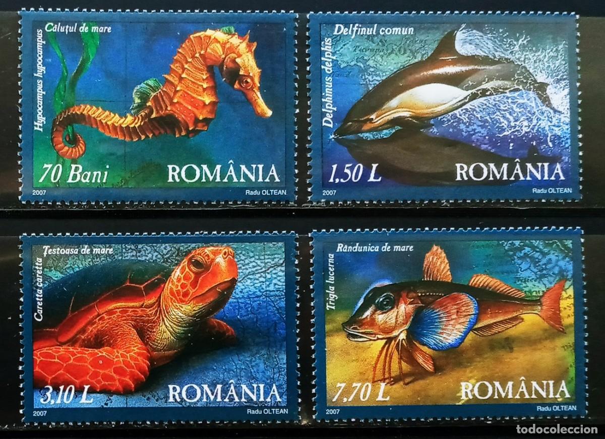 Sellos: RUMANIA IVERT 5183/86 NUEVOS ** FAUNA MARINA DEL MAR DEL NORTE A&Ntilde;O 2007