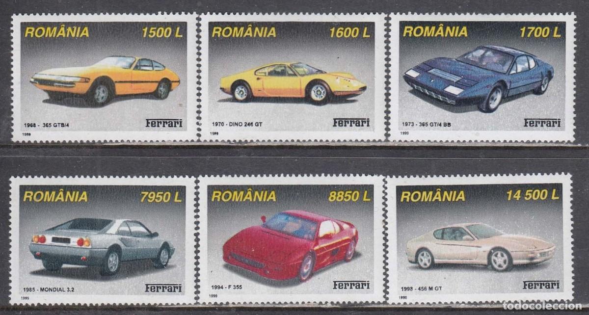 Sellos: RUMANIA 1999 SERIE 6 STAMPS MNH FERRARI COCHES AUTOS AUTOMOVILES CARS VOITURES AUTOMOBILES