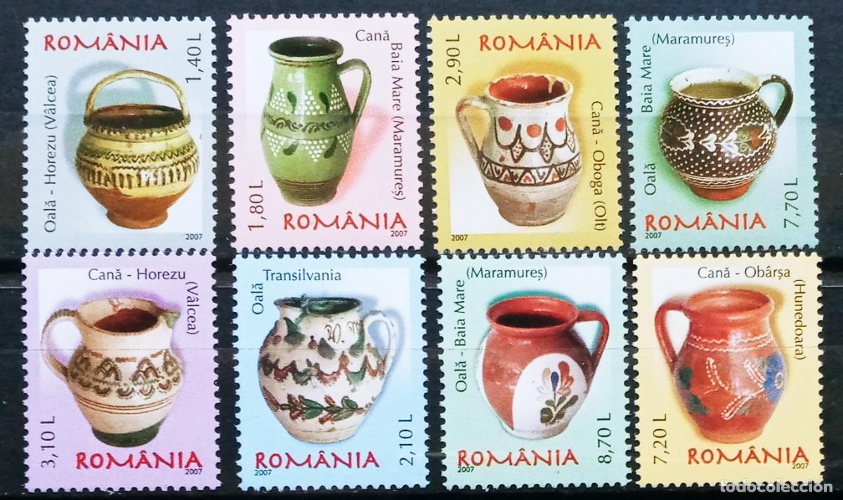 Sellos: RUMANIA IVERT 5242/45+ 5258/61 NUEVOS ** 2 SERIES BASICA CERAMICA A&Ntilde;O 2007