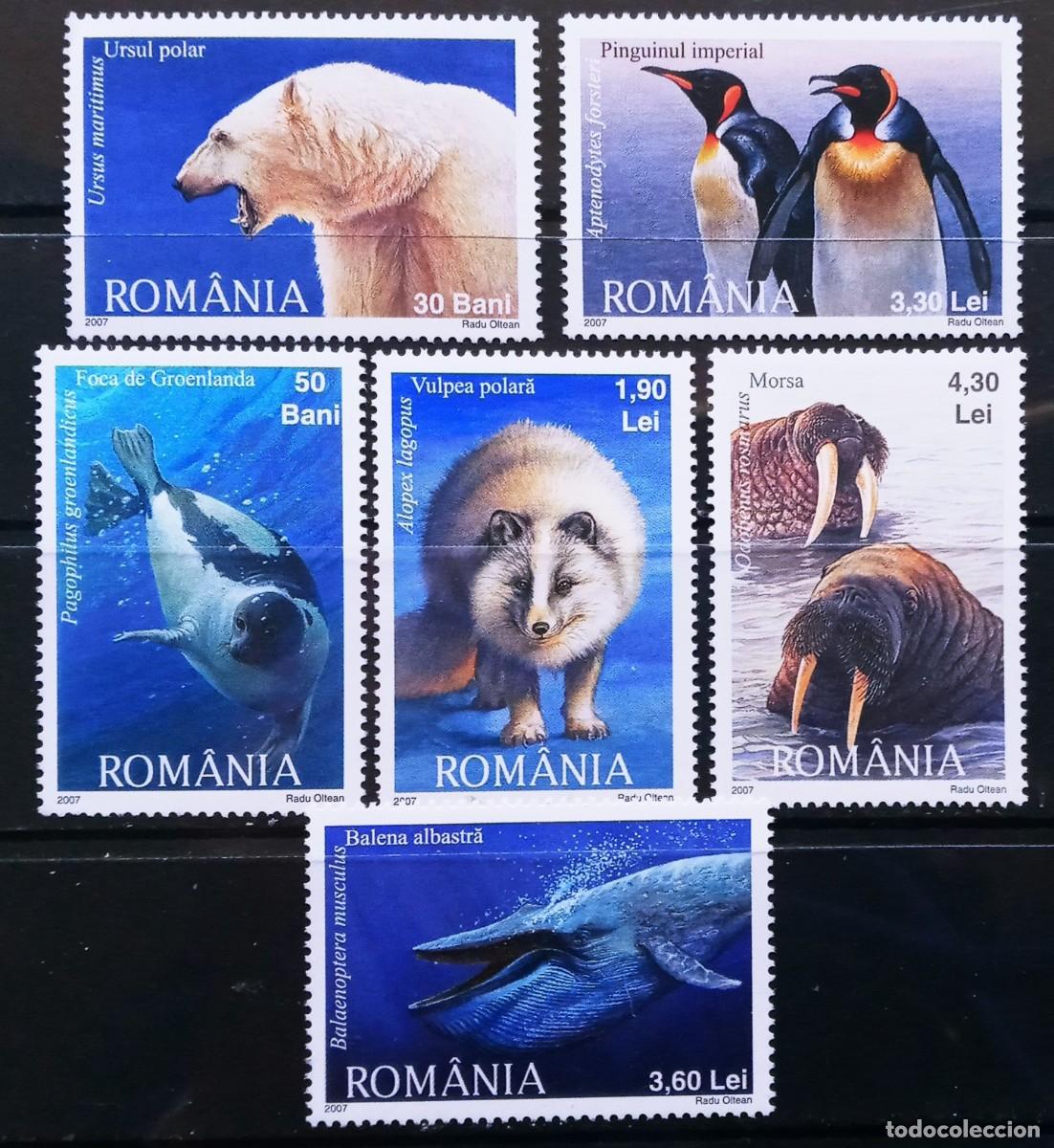Sellos: RUMANIA IVERT 5265/70 NUEVOS ** SERIE FAUNA POLAR A&Ntilde;O 2007