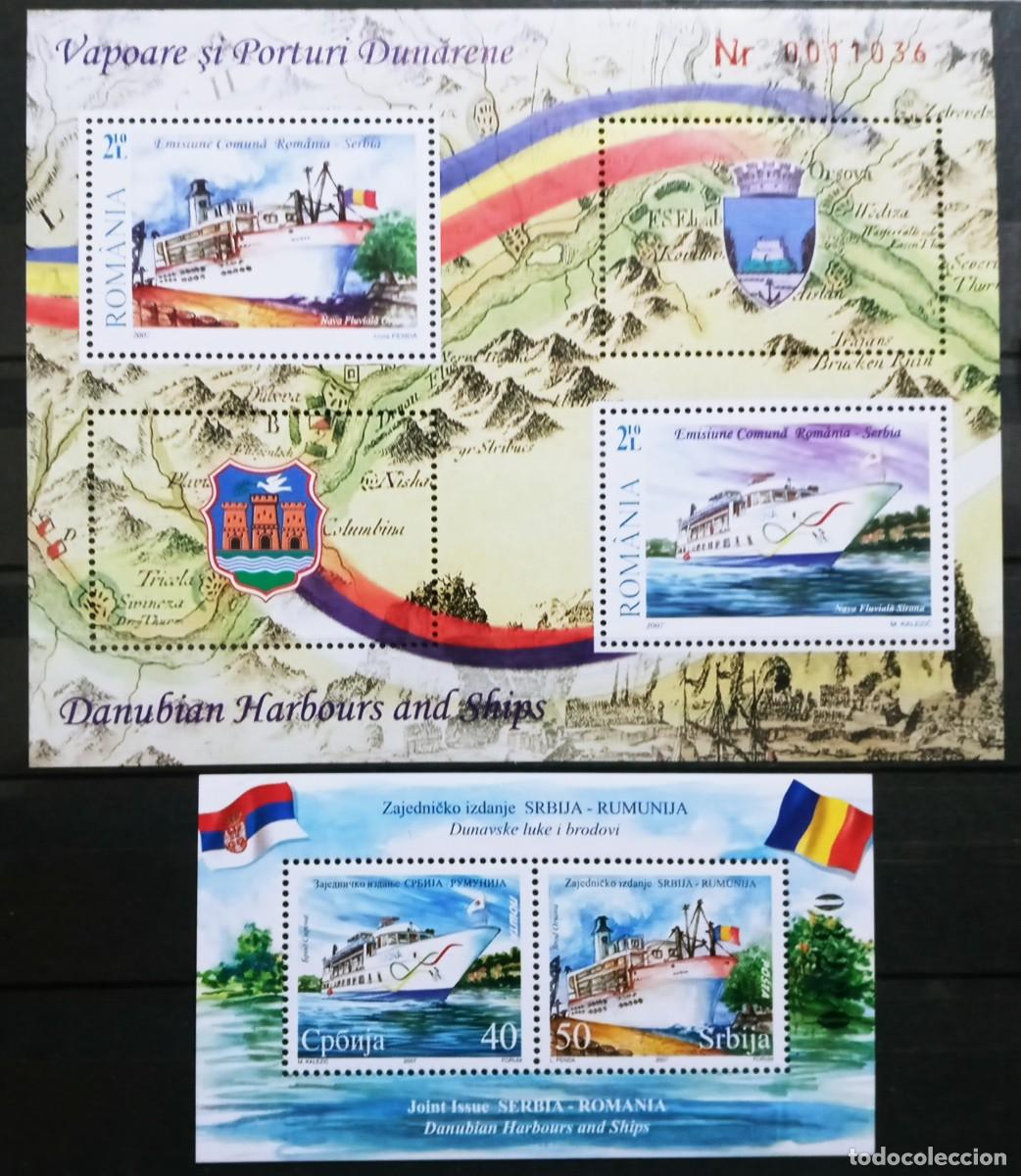 Sellos: RUMANIA IVERT HOJA BLOQUE N&ordm;342+ SERBIA HB N&ordm;5 NUEVOS ** SERIE CONJUNTA CON SERBIA 2007