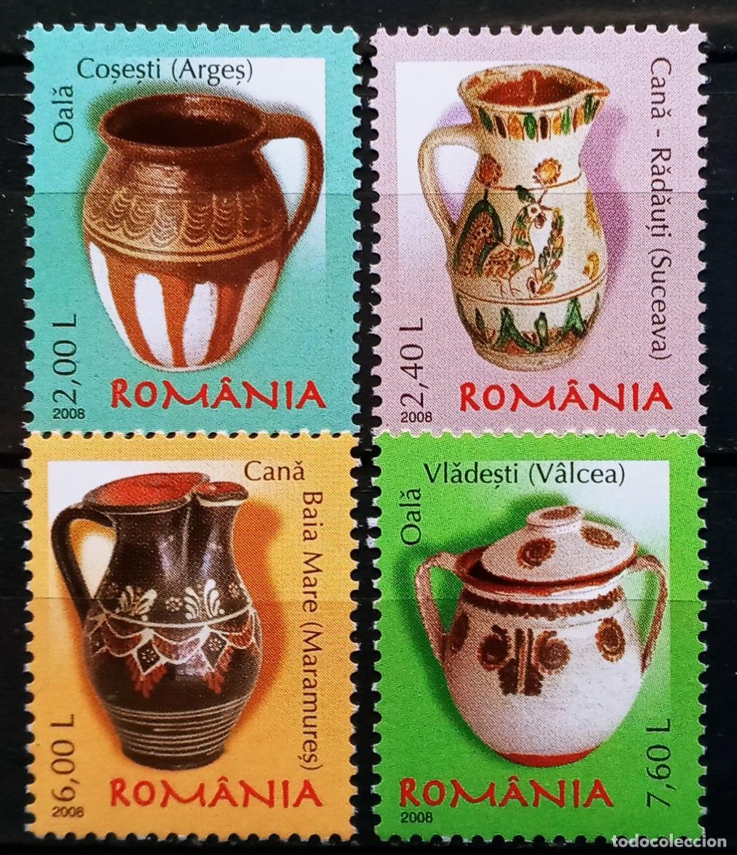 Sellos: RUMANIA IVERT 5286/89 NUEVOS ** SERIE BASICA CERAMICAS A&Ntilde;O 2008