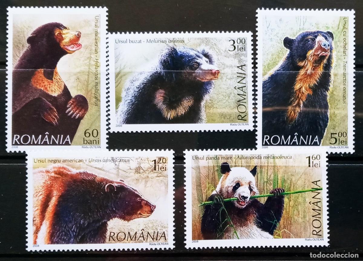 Sellos: RUMANIA IVERT 5293/97 NUEVOS ** SERIE FAUNA SALVAJE OSOS A&Ntilde;O 2008