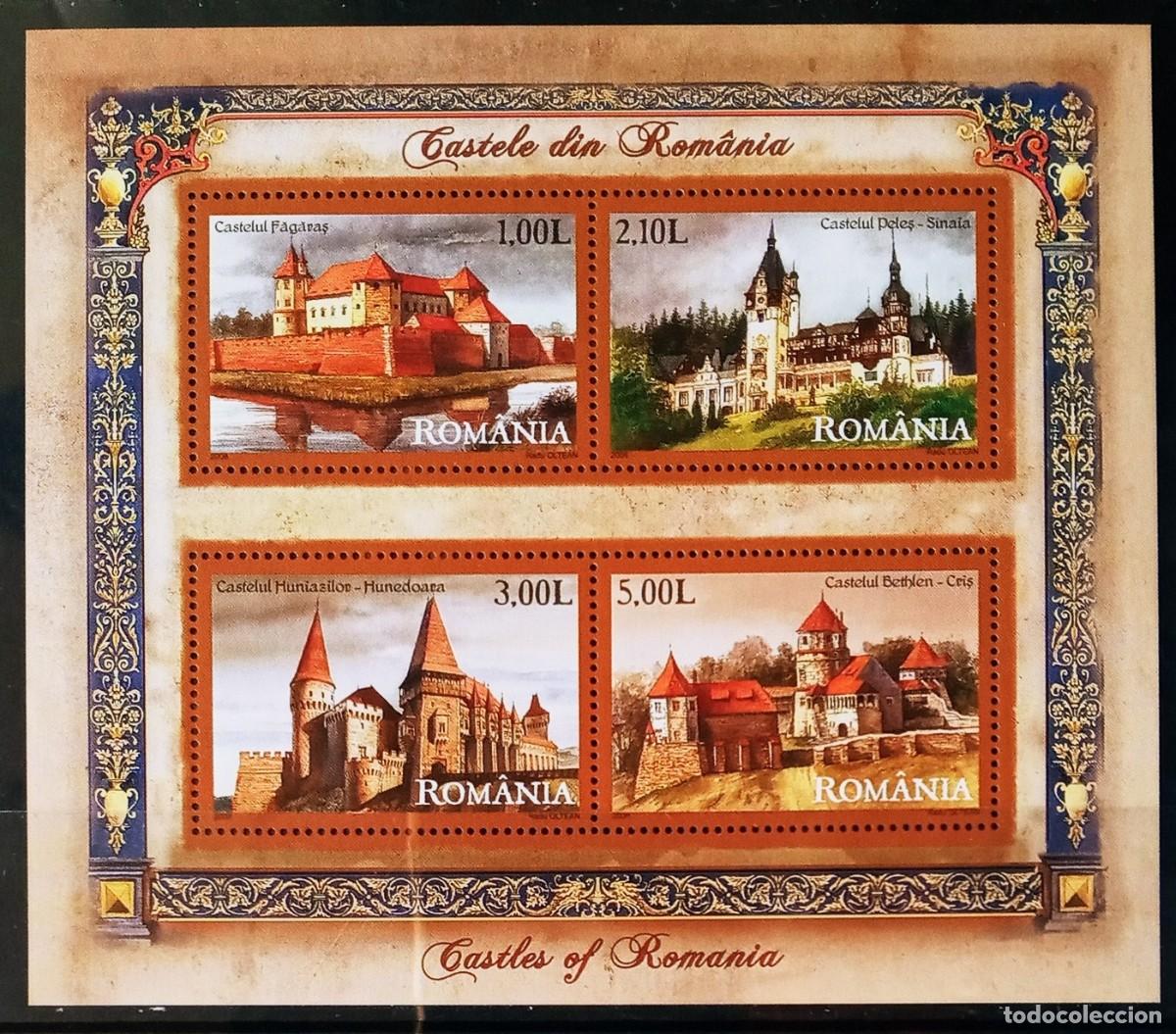 Sellos: RUMANIA IVERT HOJA BLOQUE N&ordm;354 NUEVOS ** SERIE CASTILLOS DE RUMANIA A&Ntilde;O 2008