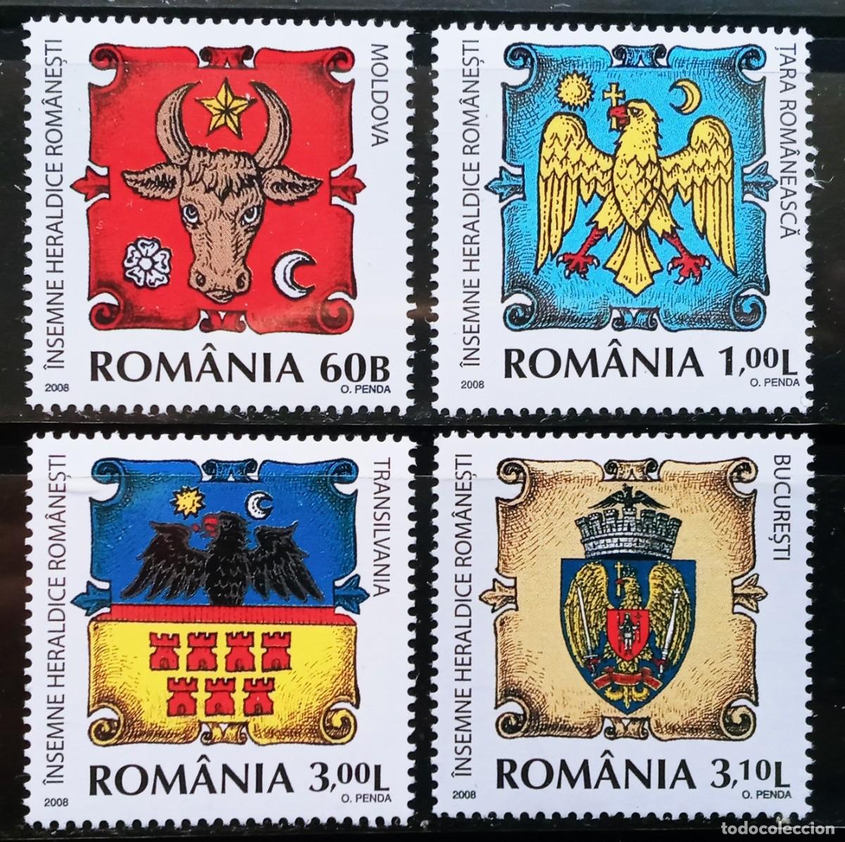 Sellos: RUMANIA IVERT 5326/29 NUEVOS ** ESCUDOS DE PROVINCIA A&Ntilde;O 2008