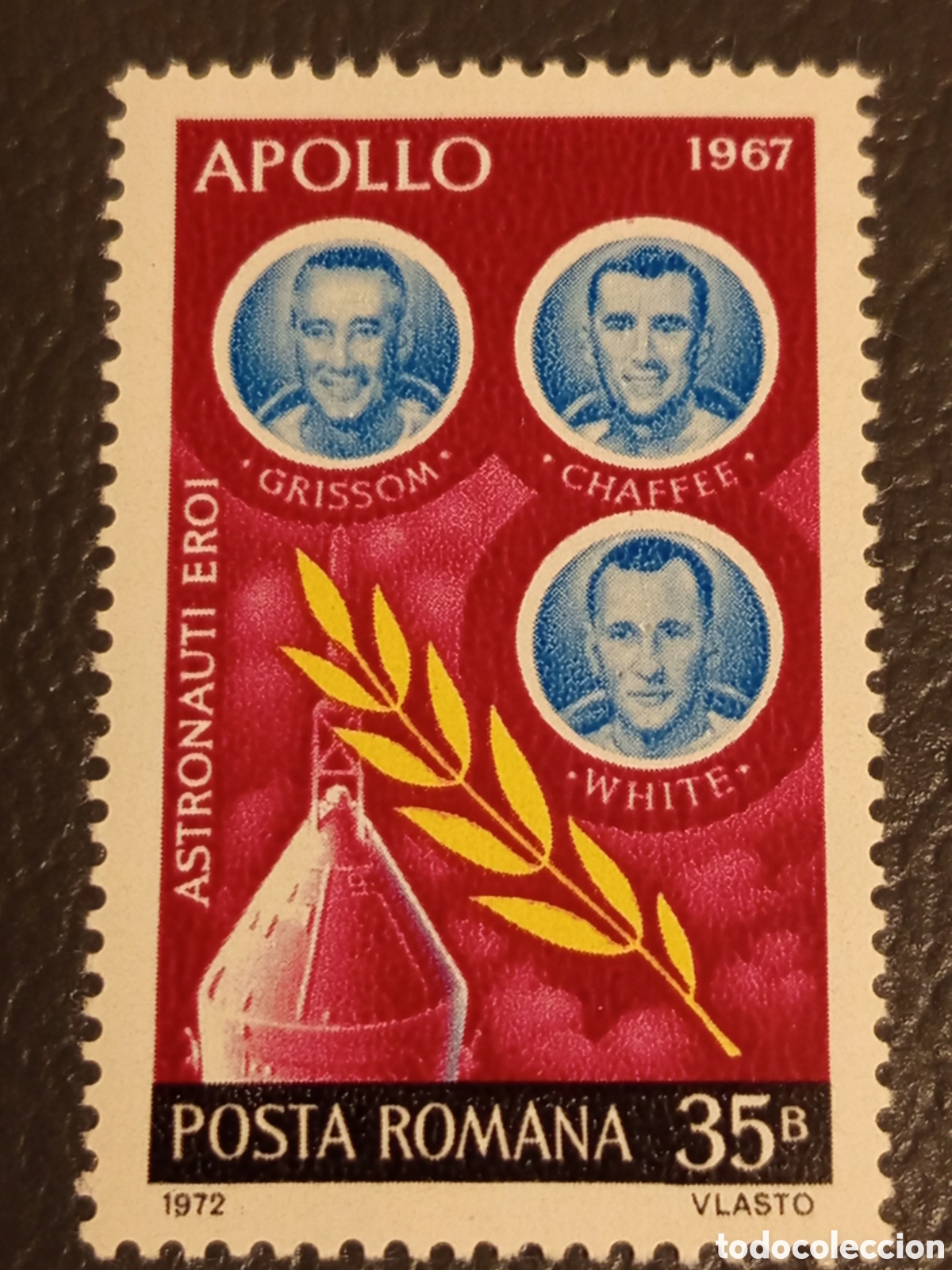 Sellos: Ruman&iacute;a 1972 - Apollo 1 (35B) - Michel 3075 / Scott 2390 - MNH