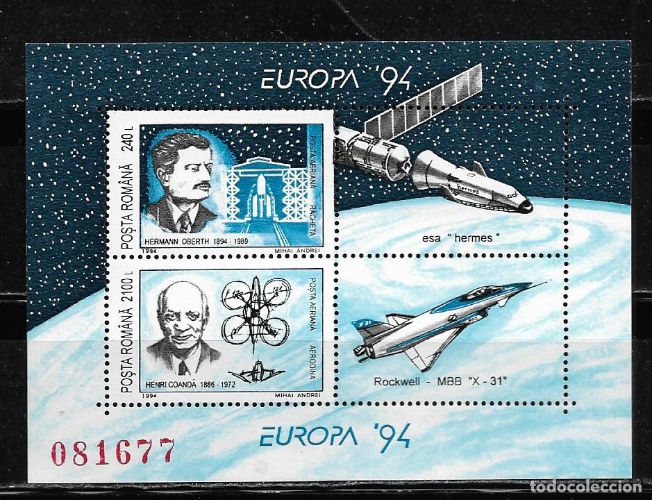 Sellos: RUMANIA 1994, HOJA BOQUE Ivert 235 - EUROPA, ESPACIO. MNH.