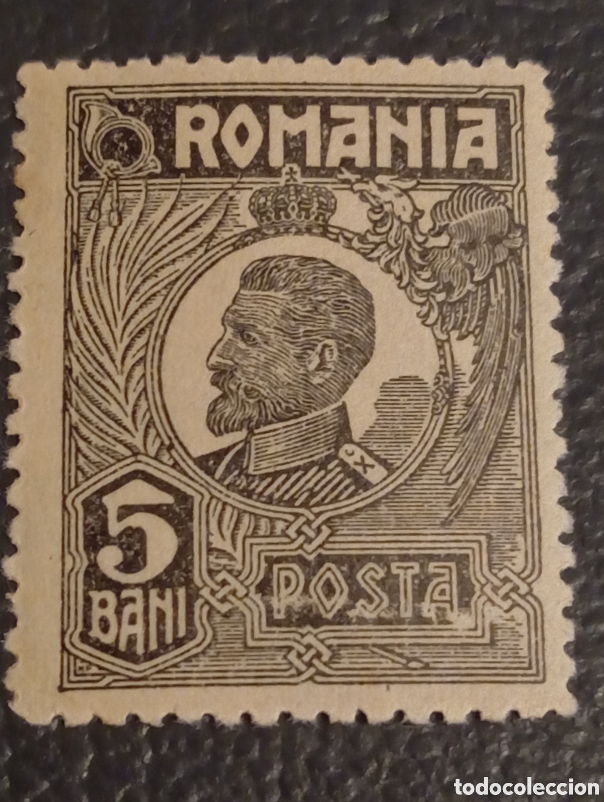Sellos: Ruman&iacute;a 1920 - Rey Fernando I, 5 Bani Marr&oacute;n - Scott #252 / Michel #252 MNH