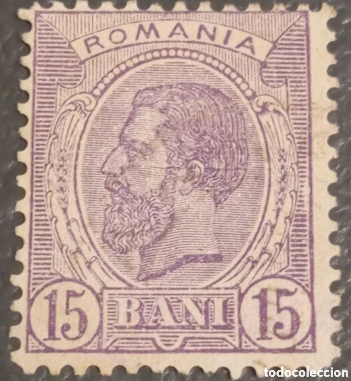 Sellos: Ruman&iacute;a 1893 - Rey Carol I - 15 Bani Violeta - Cat. Michel #91 MH