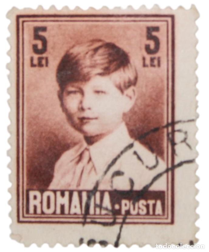 Sellos: Sello Postal Rumania 5 Lei Mihai I 1927