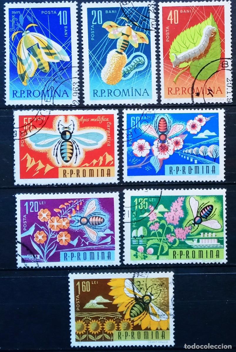 Sellos: RUMANIA IVERT 1944/51 USADOS - TEMATICOS INSECTOS A&Ntilde;O 1963