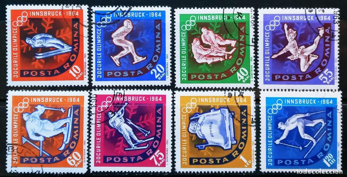 Sellos: RUMANIA IVERT 1976/83 USADOS - DEPORTES JJ.OO. DE INVIERNO INNSBRUCK A&Ntilde;O 1964