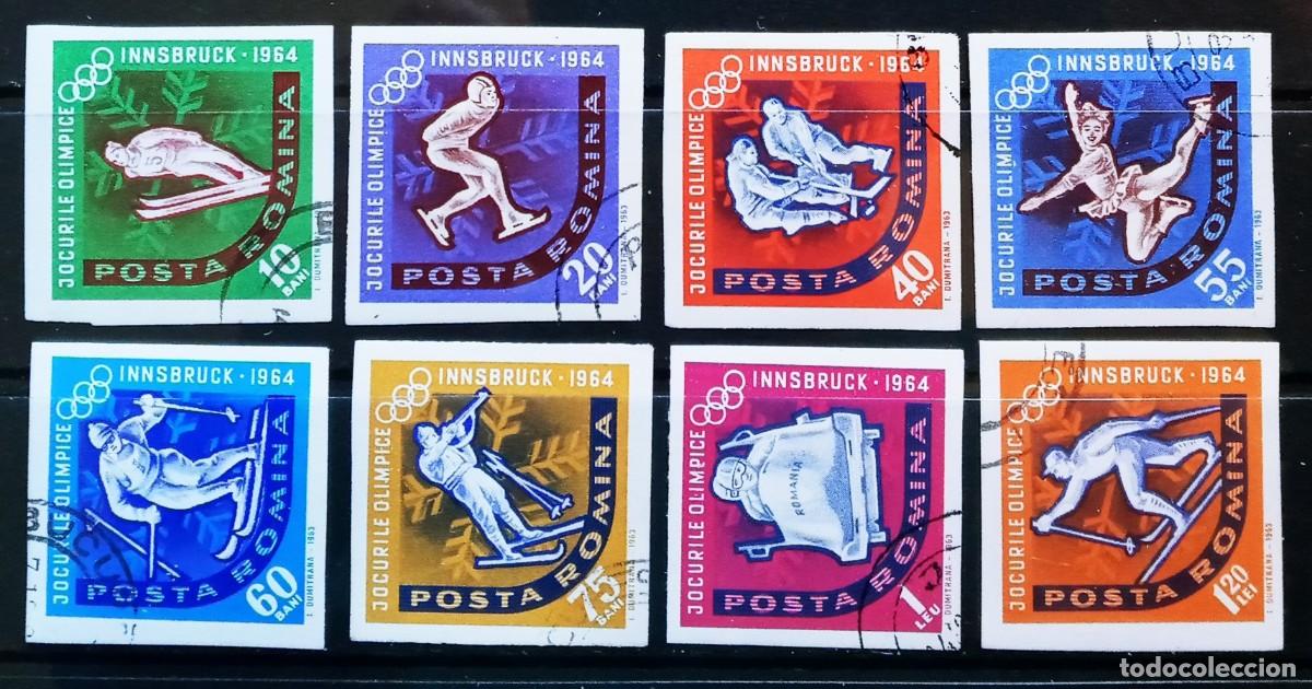 Sellos: RUMANIA IVERT 1984/91 SIN DENTAR USADOS - DEPORTES JJ.OO. DE INVIERNO INNSBRUCK A&Ntilde;O 1964