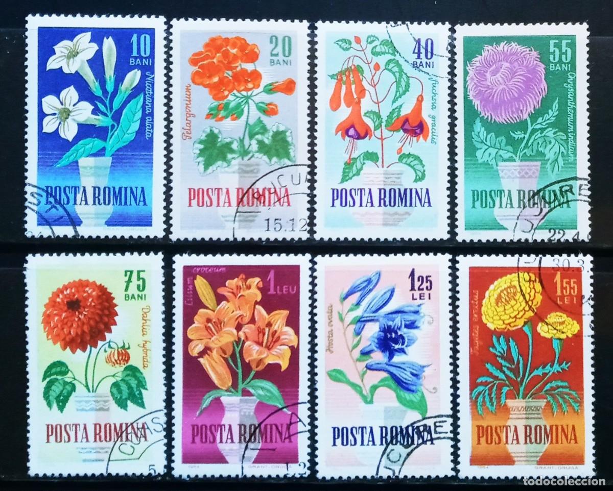 Sellos: RUMANIA IVERT 1993/00 USADOS - FLORES CULTIVADAS A&Ntilde;O 1964