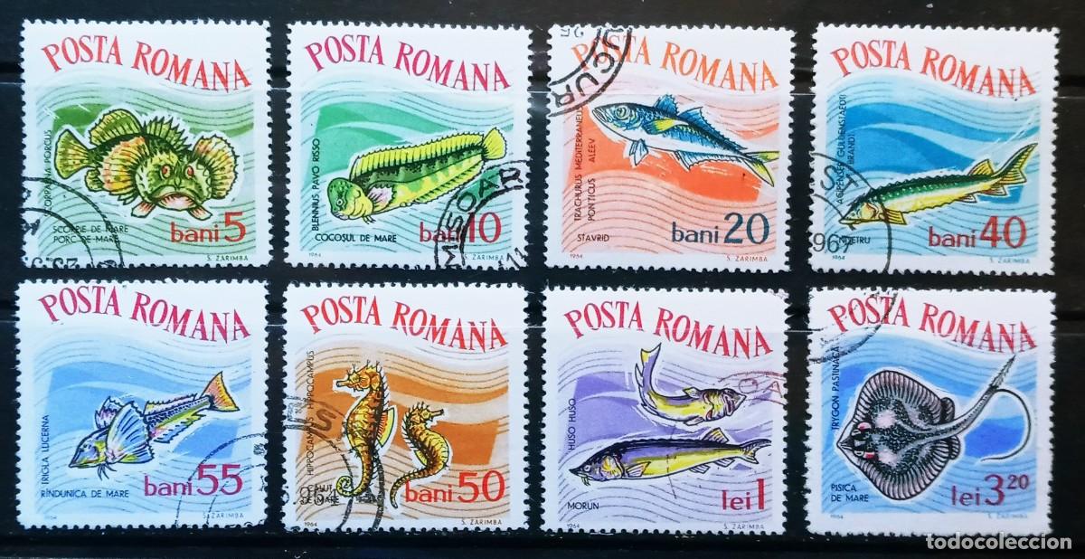 Sellos: RUMANIA IVERT 2001/08 USADOS - PECES ACUARIUM DE CONSTANZA A&Ntilde;O 1964
