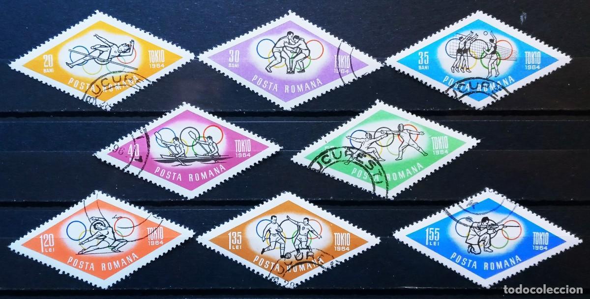 Sellos: RUMANIA IVERT 2024/31 USADOS - SERIE DEPORTES JJ. OO. DE TOKIO A&Ntilde;O 1964