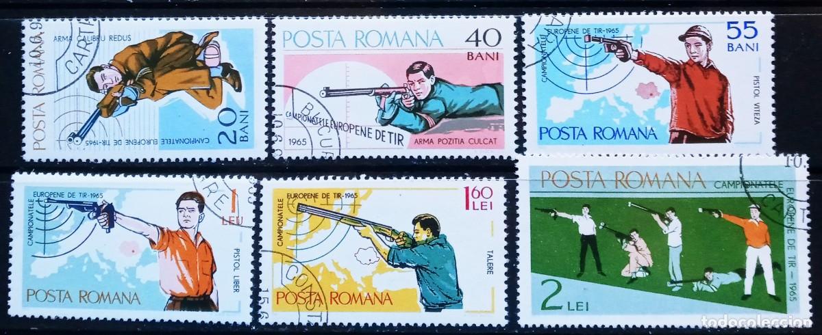 Sellos: RUMANIA IVERT 2126/31 USADOS - DEPORTES CAMPEONATO EUROPA DE TIRO EN BUCARETA&Ntilde;O 1965