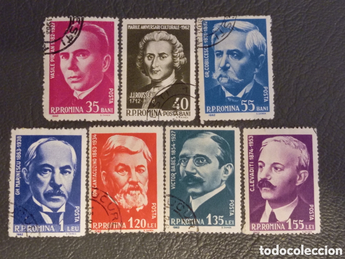Sellos: Serie Sellos Rumania 1962 Personajes Hist&oacute;ricos