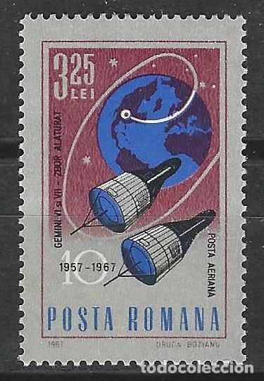 Sellos: RUMAN&Iacute;A 1967 - 10&ordm; ANIV. DE CONQUISTAS ESPACIALES, , A&Eacute;REO &rdquo;GEMINI VI Y VII&rdquo; - MNH**