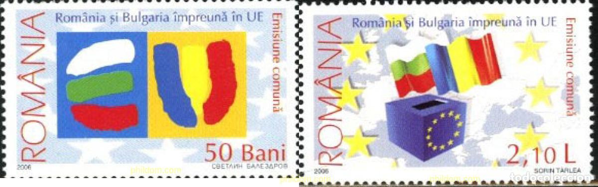 Sellos: 196219 MNH RUMANIA 2006 INTEGRACION DE RUMANIA Y BULGARIA EN LA UNION EUROPEA