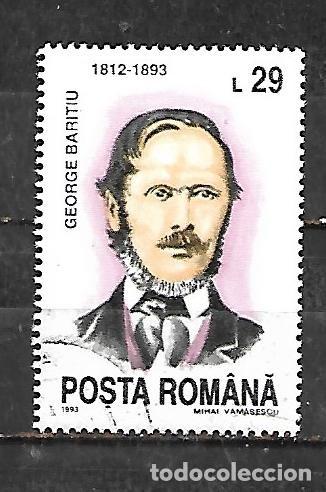 Sellos: 1993: George Barițiu, 1812-1893. Fundador de la prensa en lengua rumana en Transilvania (CTO)