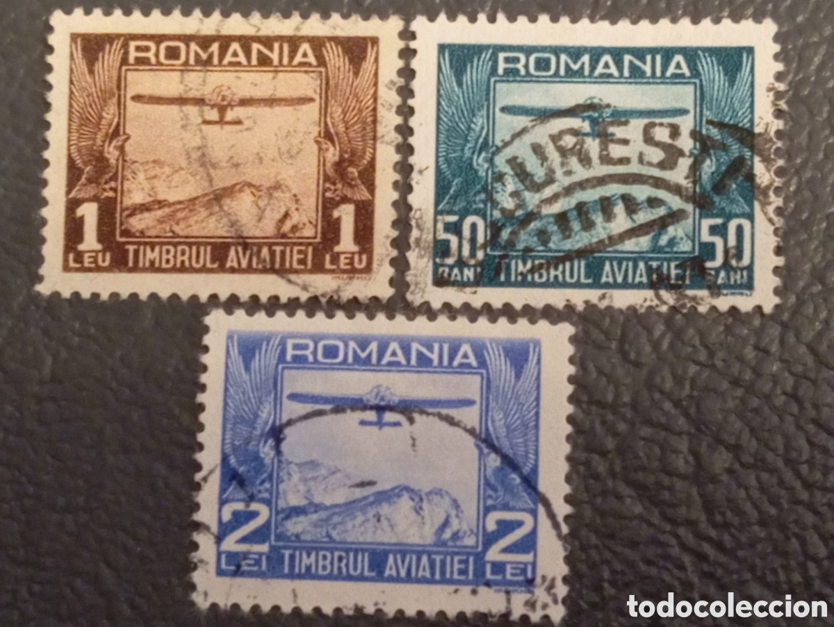 Sellos: Ruman&iacute;a 1931 - Lote 3 Sellos Aviaci&oacute;n Timbrul Aviatiei - Michel 386/388 / ZP22