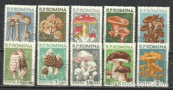 Sellos: 046-SERIE COMPLETA RUMAN&Iacute;A 1958 N&ordm; 1580/1589 VEGETALES FLORES PLANTAS