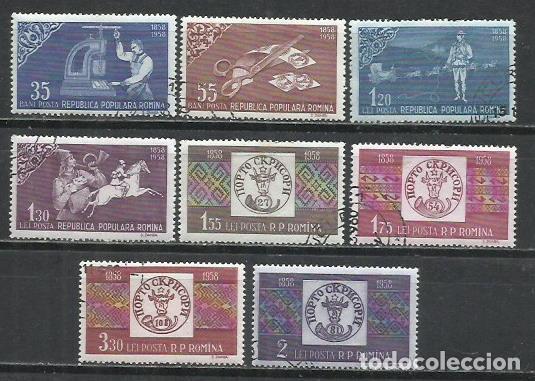 Sellos: 045F-SERIE COMPLETA RUMAN&Iacute;A A&Eacute;REOS 1958 N&ordm; 1607/1614 CENTENARIO SELLO EN RUMAN&Iacute;A