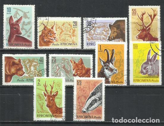 Sellos: 049-SERIE COMPLETA RUMANIA 1961 1961 N&ordm; 1781/1790 FAUNA SALVAJE, ANIMALES.