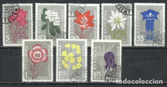 Sellos: 060D- SERIE COMPLETA RUMAN&Iacute;A 1957 N&ordm; 1517/1524 FLORES FLORA VEGETALES PLANTAS.