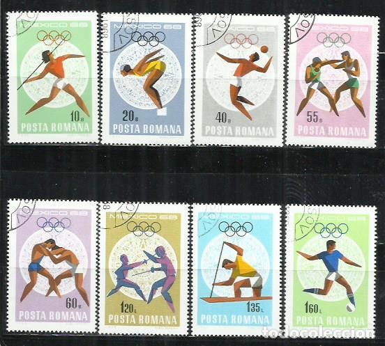 Sellos: 0102-SERIE COMPLETA RUMAN&Iacute;A 1968 N&ordm;2400/2407 DEPORTES OLIMPIADA.CALIDAD, SI DISPONGO DE M&Aacute;S SERIES C