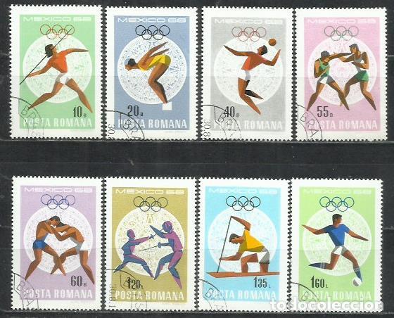 Sellos: 0109-SERIE COMPLETA RUMAN&Iacute;A 1968 N&ordm;2400/2407 DEPORTES OLIMPIADA.CALIDAD, SI DISPONGO DE M&Aacute;S SERIES C