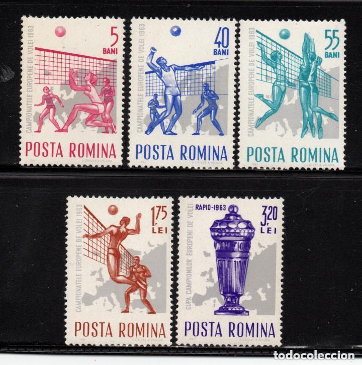 Sellos: Rumania 1963 Ivert 1937/41 *** Deportes - Campeonato de Europa de Voleibol - Deportes