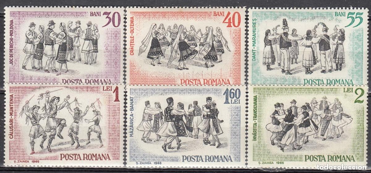 Sellos: Rumania 1966 Ivert 2199/204 *** Danzas Folcl&oacute;ricas