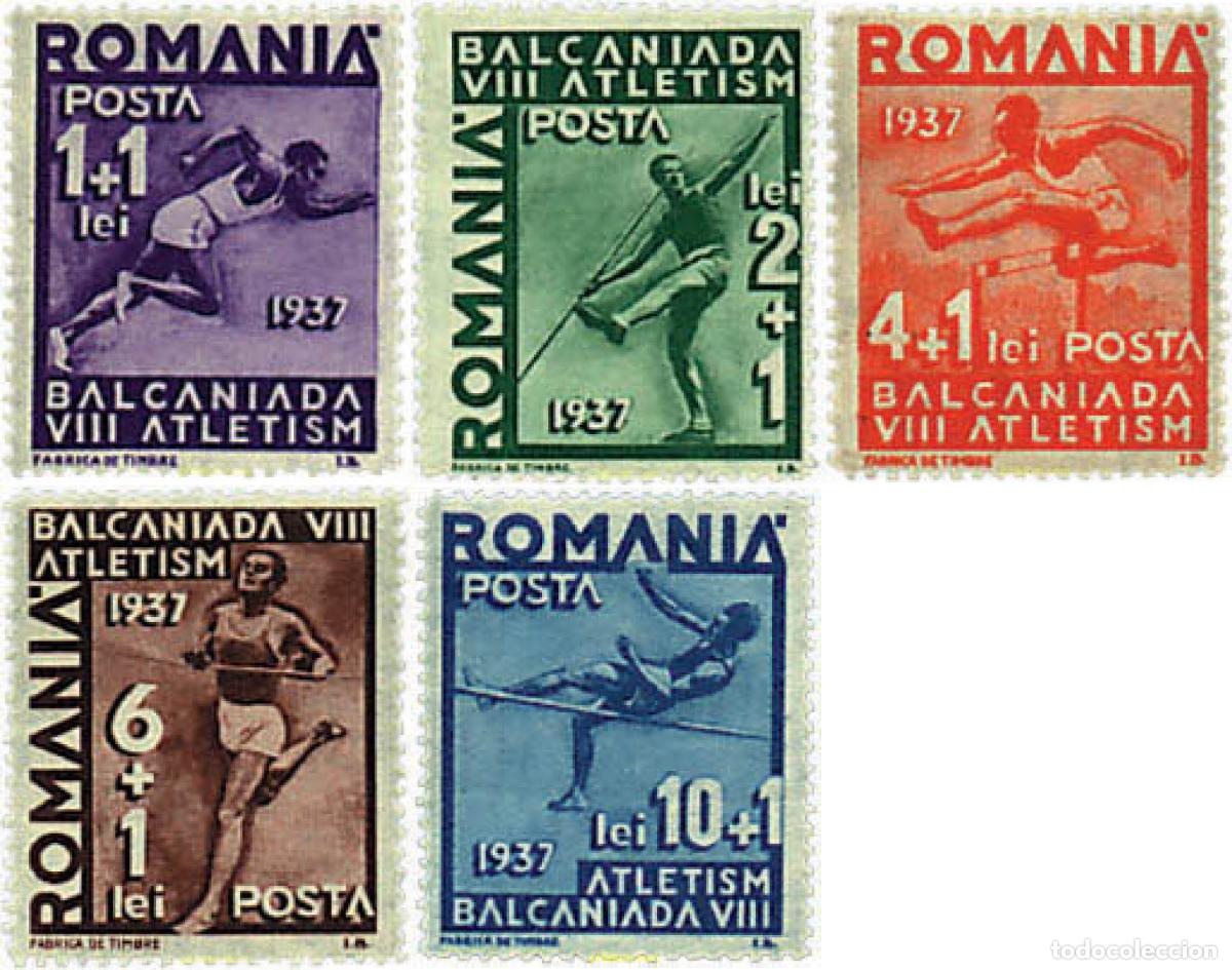 Sellos: 61822 MNH RUMANIA 1937 8 JUEGOS BALCANICOS
