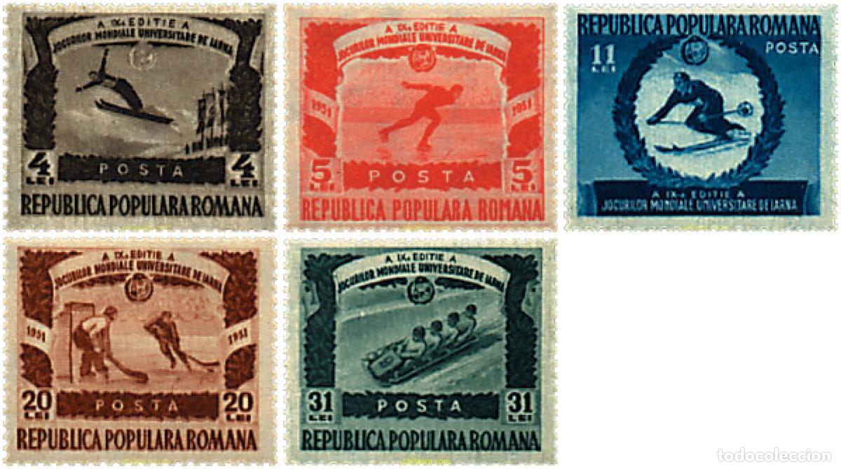 Sellos: 61852 HINGED RUMANIA 1951 JUEGOS MUNDIALES UNIVERSITARIOS DE INVIERNO