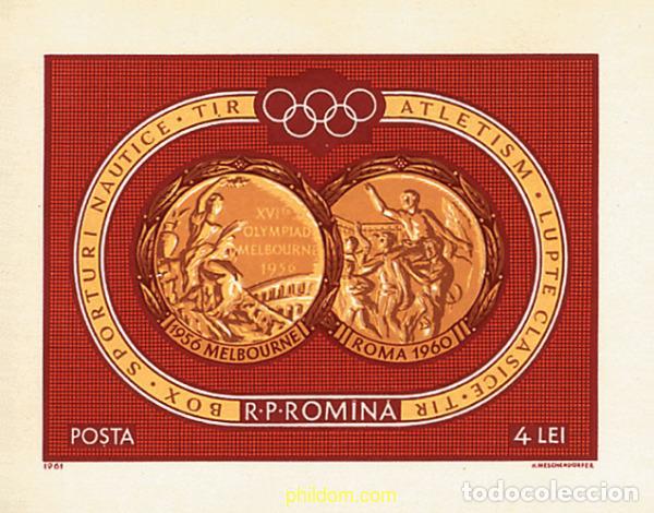Sellos: 61890 MNH RUMANIA 1961 16 JUEGOS OLIMPICOS VERANO MELBOURNE 1956 - 17 JUEGOS OLIMPICOS VERANO ROMA
