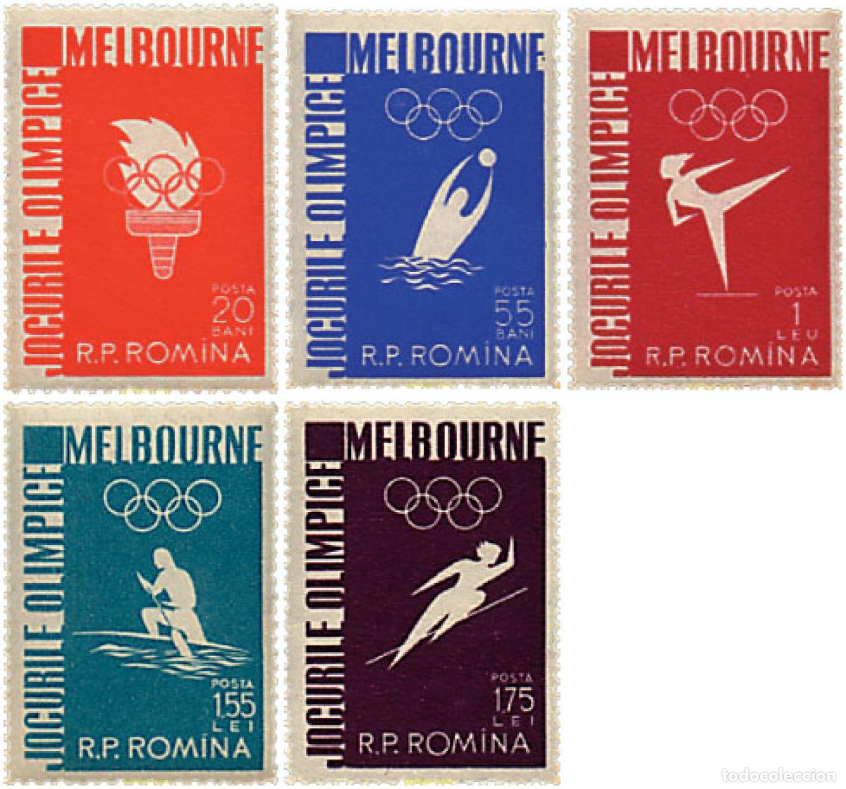Sellos: 61868 MNH RUMANIA 1956 16 JUEGOS OLIMPICOS VERANO MELBOURNE 1956