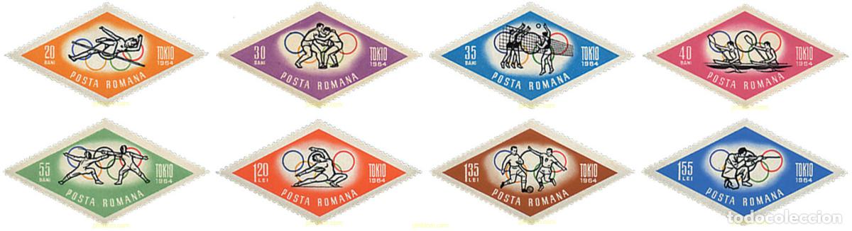 Sellos: 229574 HINGED RUMANIA 1964 18 JUEGOS OLIMPICOS VERANO TOKIO 1964