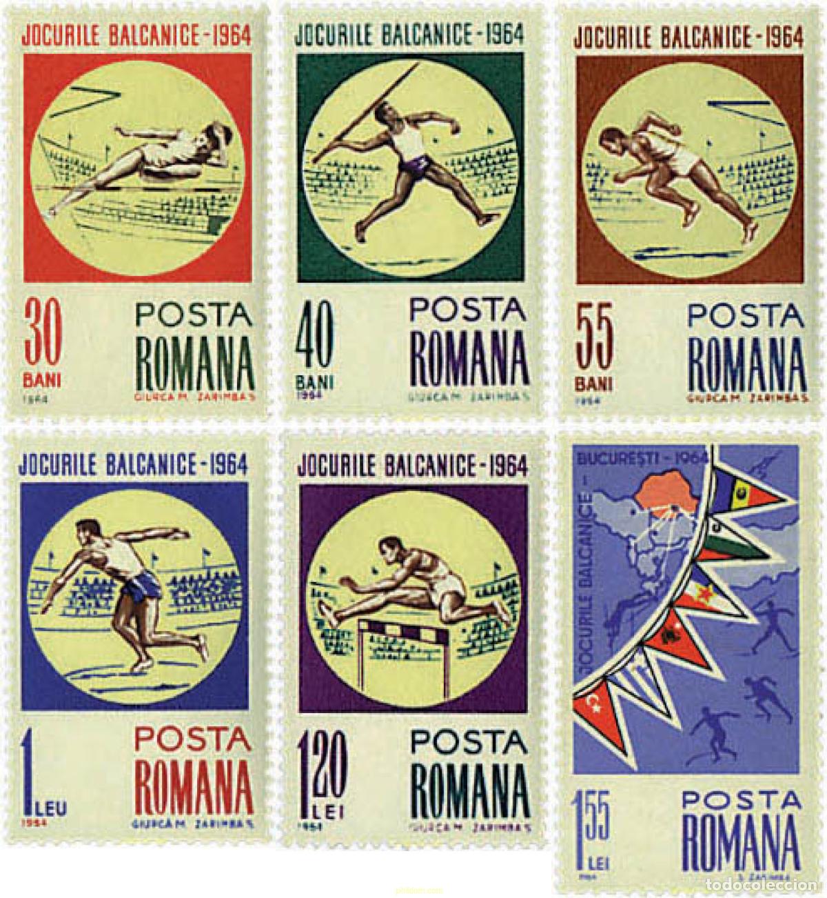 Sellos: 61910 MNH RUMANIA 1964 JUEGOS BALCANICOS EN BUCAREST