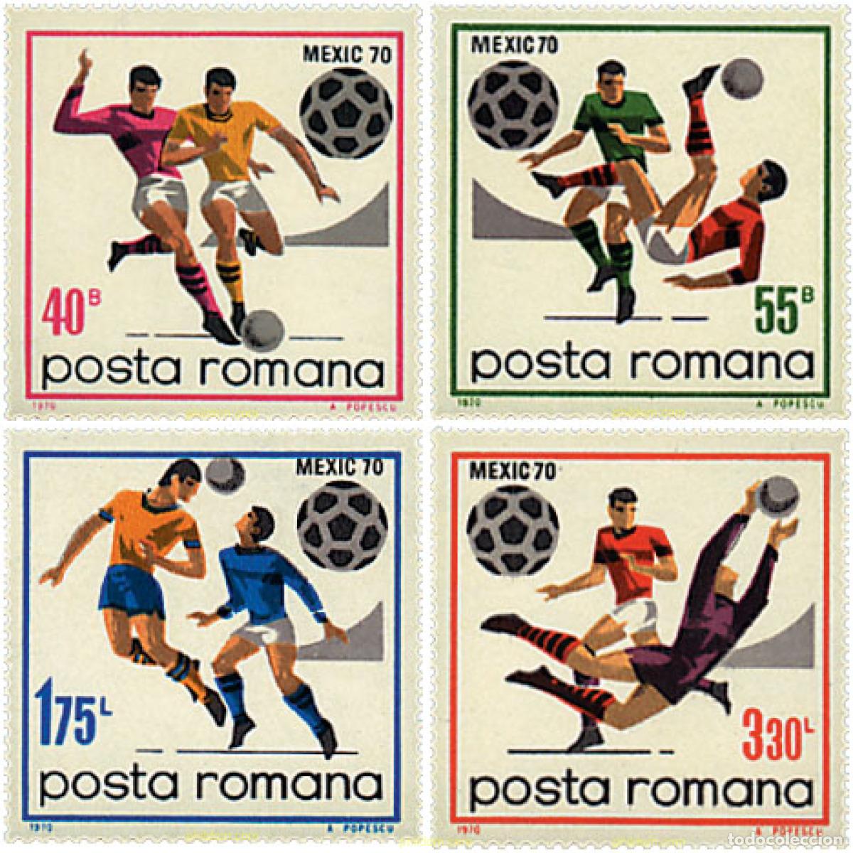 Sellos: 61945 MNH RUMANIA 1970 COPA DEL MUNDO DE FUTBOL. MEXICO-70