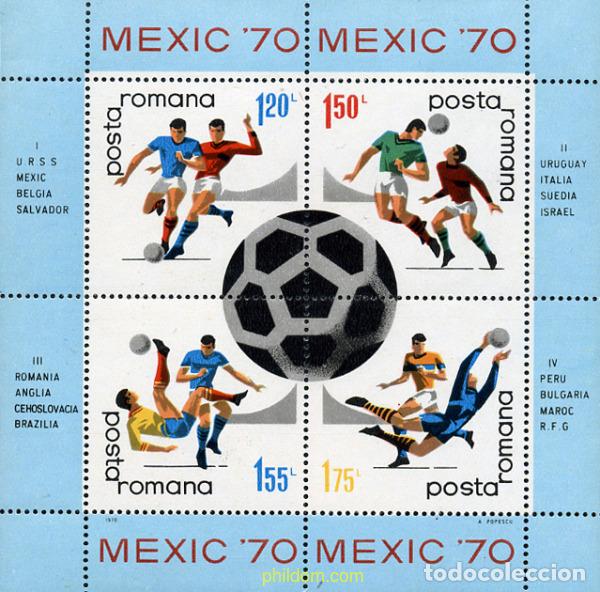 Sellos: 61946 MNH RUMANIA 1970 COPA DEL MUNDO DE FUTBOL. MEXICO-70