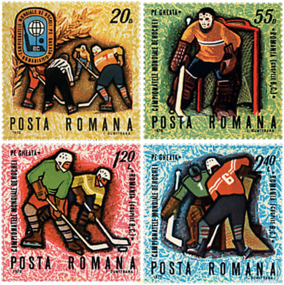 Sellos: 61949 MNH RUMANIA 1970 CAMPEONATOS DEL MUNDO DE HOCKEY SOBRE HIELO