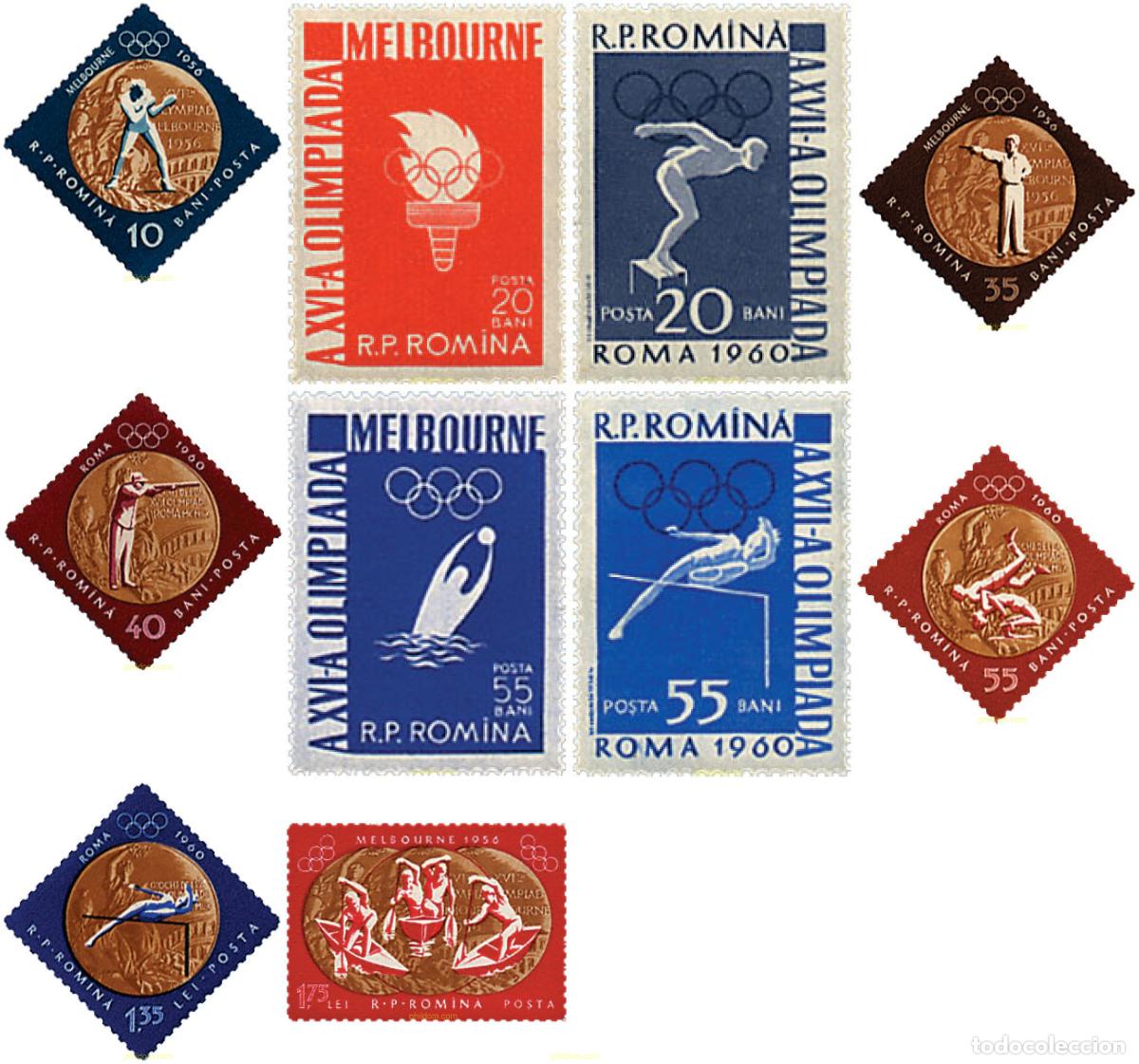 Sellos: 61891 MNH RUMANIA 1961 16 JUEGOS OLIMPICOS VERANO MELBOURNE 1956 - 17 JUEGOS OLIMPICOS VERANO ROMA