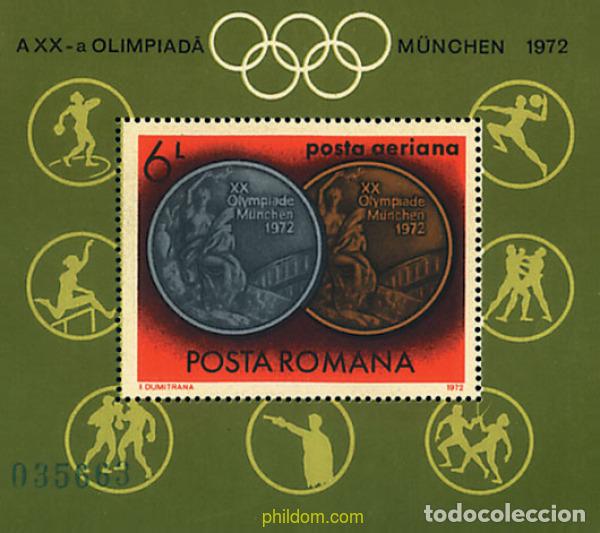 Sellos: 234430 MNH RUMANIA 1972 20 JUEGOS OLIMPICOS VERANO MUNICH 1972