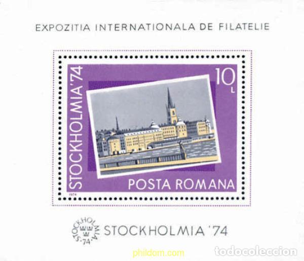 Sellos: 61968 MNH RUMANIA 1974 STOCKHOLMIA 74. EXPOSICION FILATELICA INTERNACIONAL