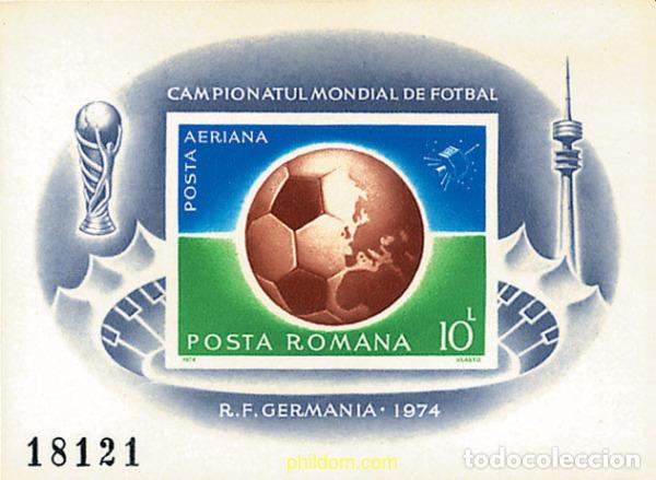 Sellos: 367504 MNH RUMANIA 1974 COPA DEL MUNDO DE FUTBOL. MUNICH-74